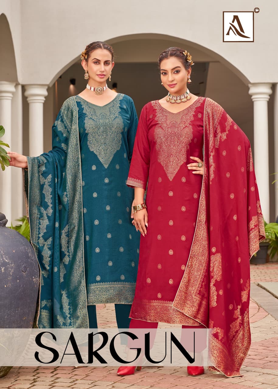 Sargun Alok Viscose Muslin Karachi Salwar Suits Manufacturer