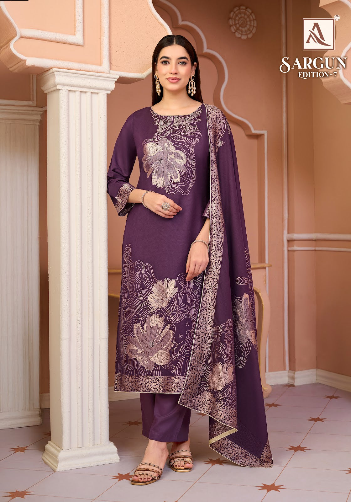 Sargun Edition 7 Alok Viscose Maslin Karachi Salwar Suits Exporter Ahmedabad