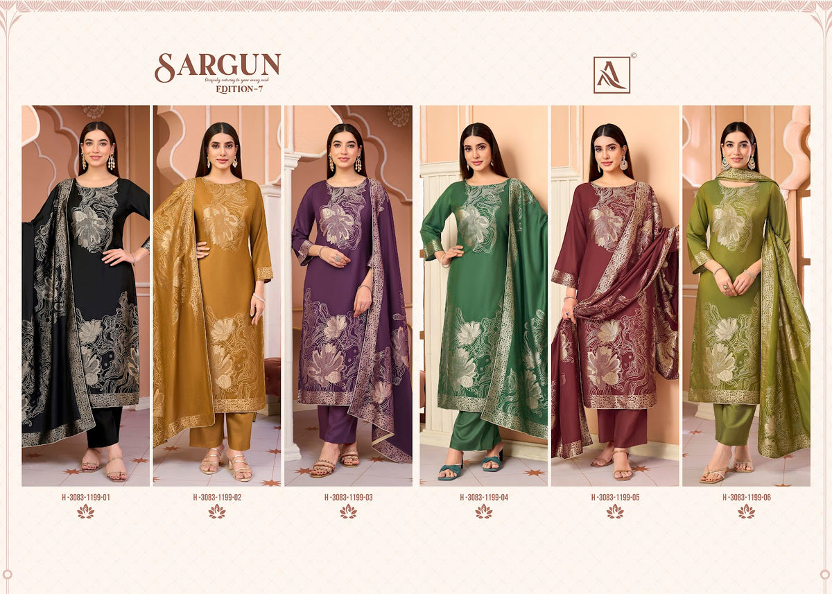 Sargun Edition 7 Alok Viscose Maslin Karachi Salwar Suits Exporter Ahmedabad