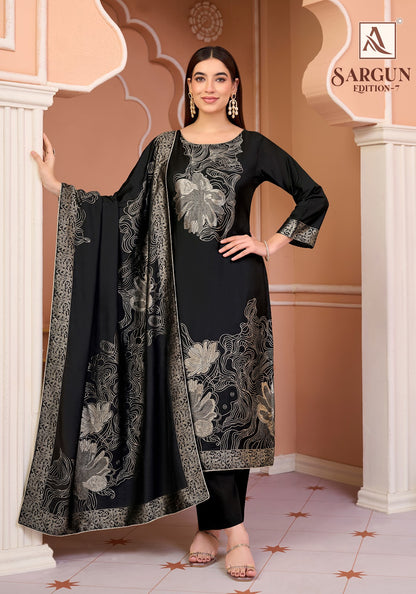 Sargun Edition 7 Alok Viscose Maslin Karachi Salwar Suits Exporter Ahmedabad