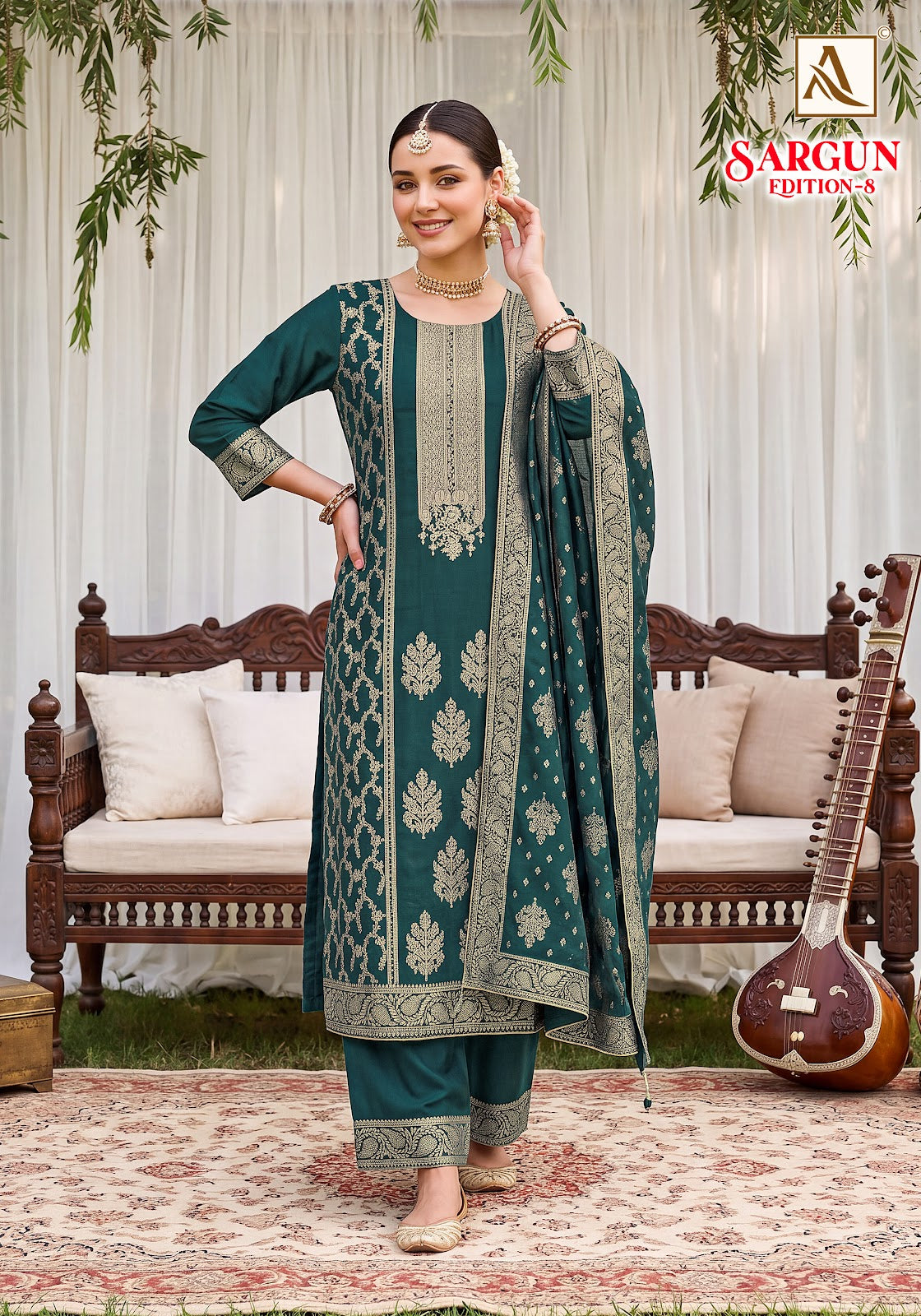 Sargun Edition 8 Alok Viscose Maslin Karachi Salwar Suits Supplier