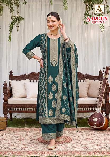 Sargun Edition 8 Alok Viscose Maslin Karachi Salwar Suits Supplier