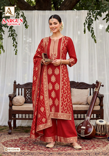 Sargun Edition 8 Alok Viscose Maslin Karachi Salwar Suits Supplier