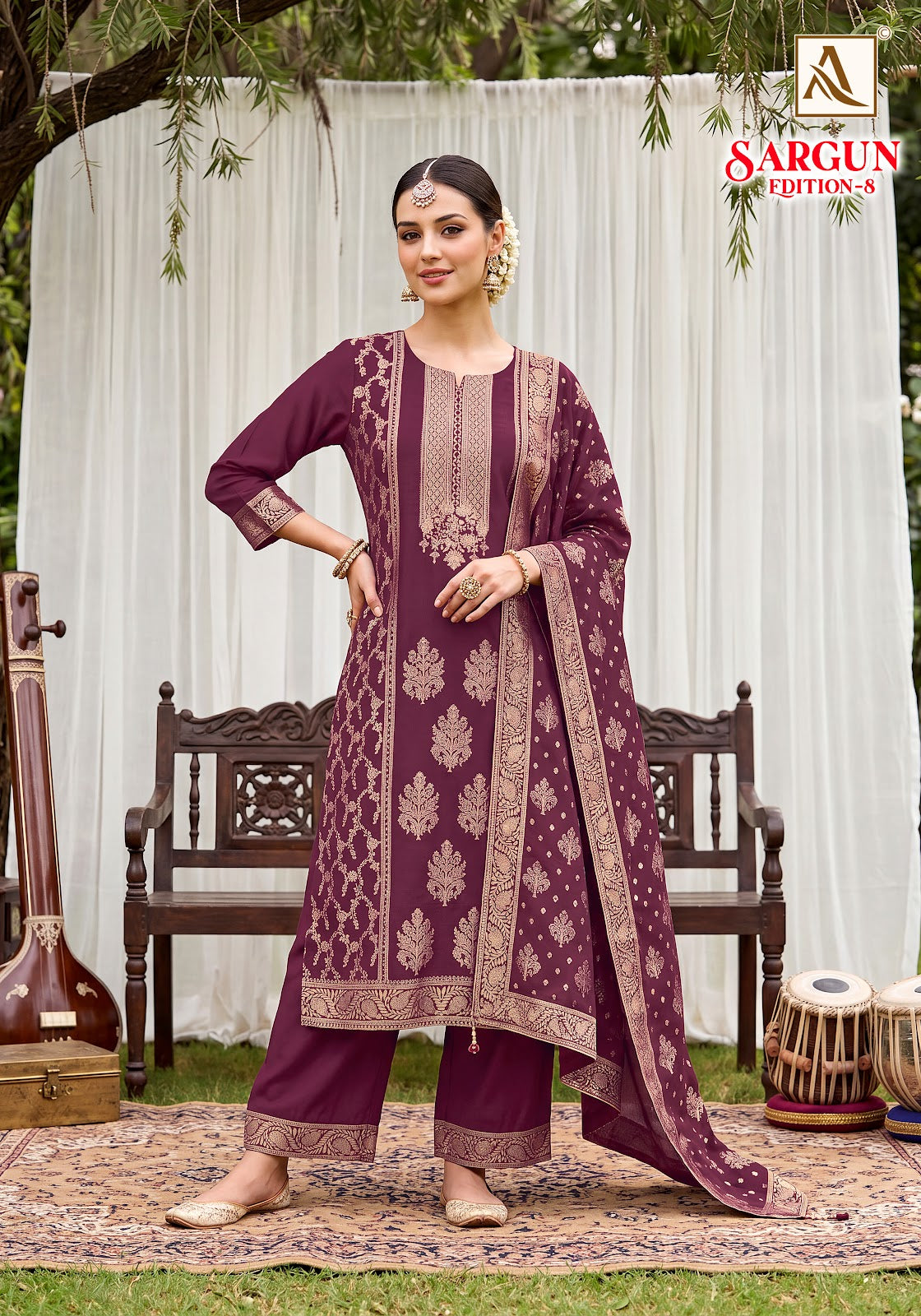 Sargun Edition 8 Alok Viscose Maslin Karachi Salwar Suits Supplier