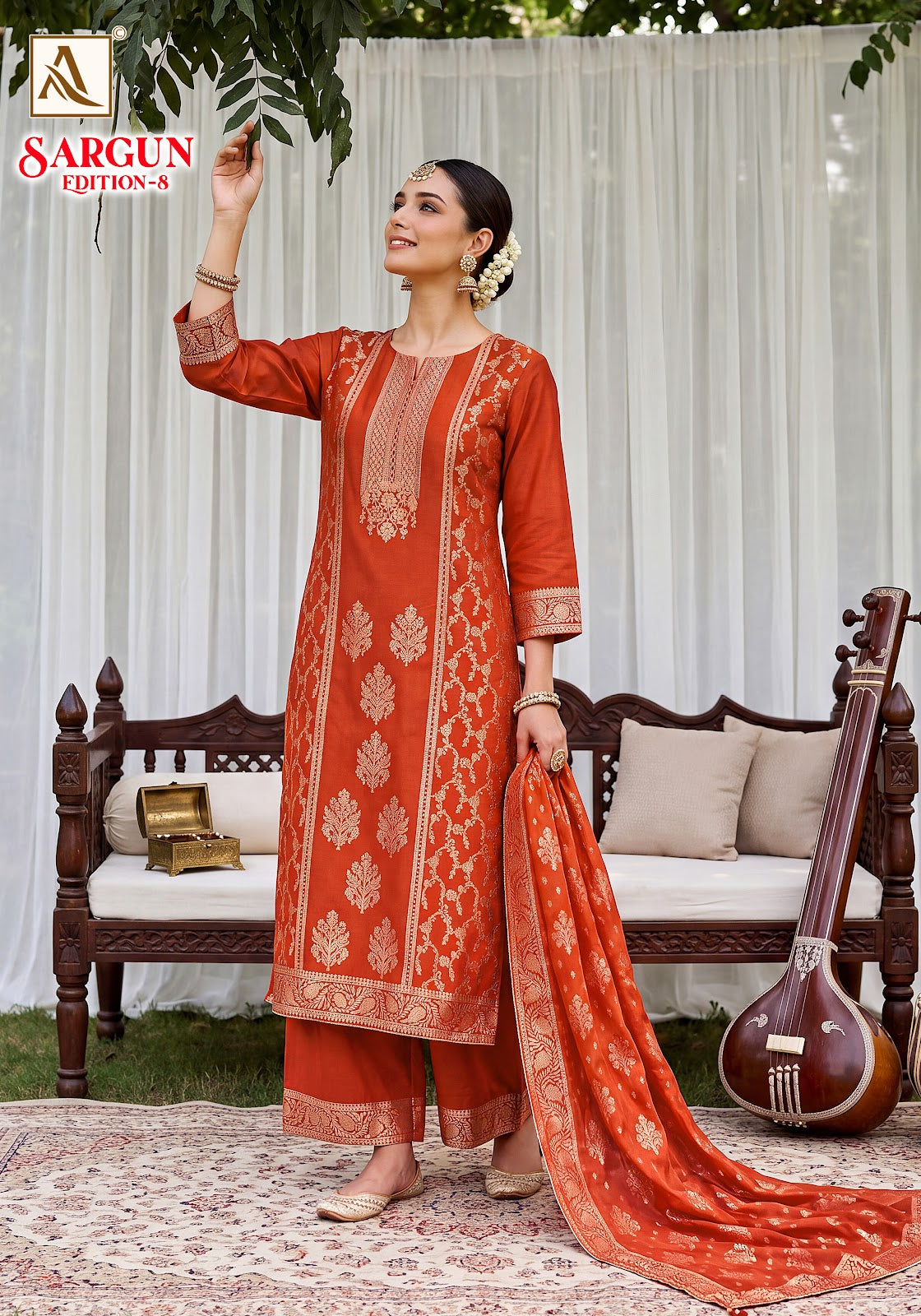 Sargun Edition 8 Alok Viscose Maslin Karachi Salwar Suits Supplier