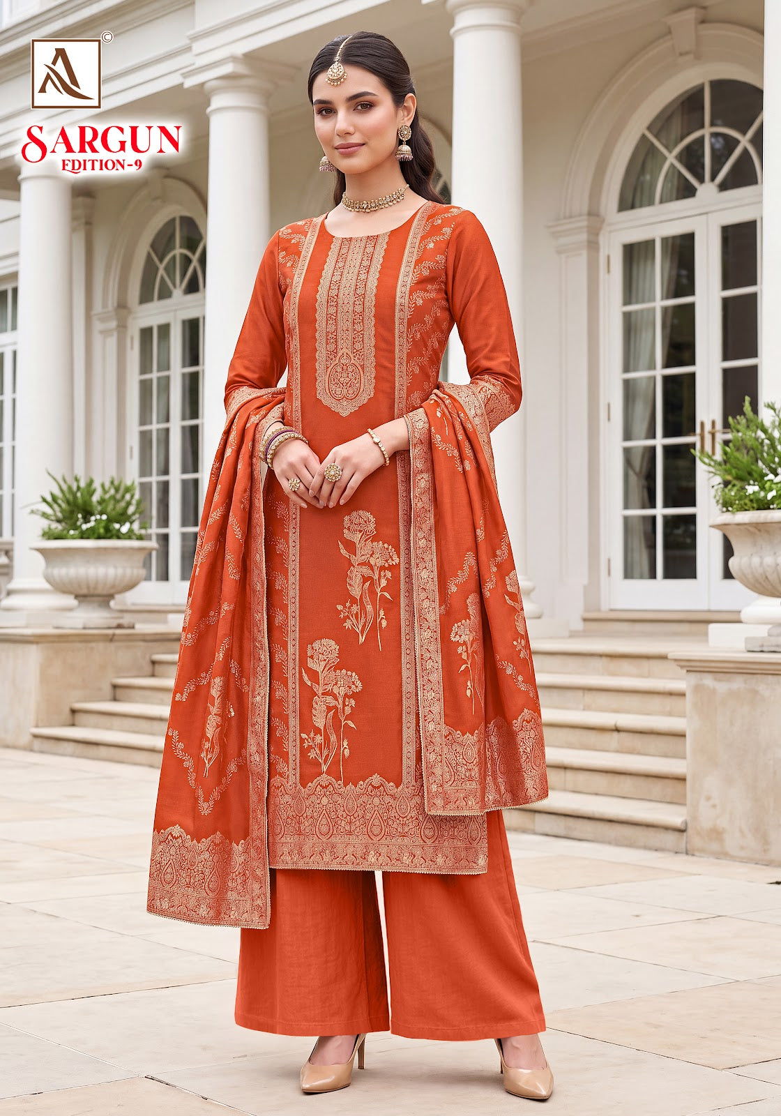 Sargun Edition 9 Alok Viscose Maslin Karachi Salwar Suits Manufacturer India