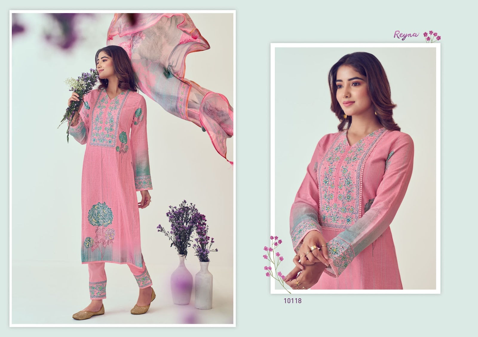 Sargun Reyna Linen Pant Style Suits Manufacturer India