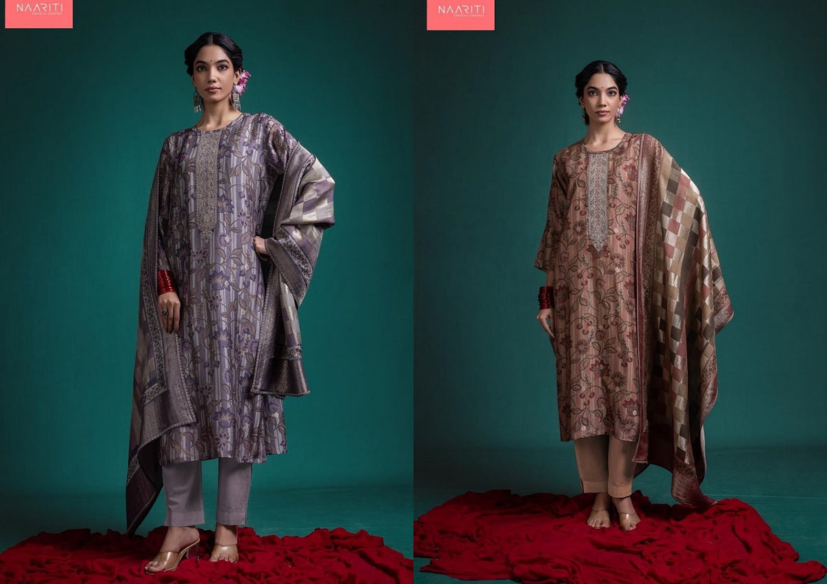 Sarika 147 Naariti Silk Jacquard Pant Style Suits Supplier Ahmedabad