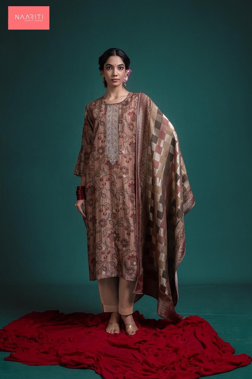 Sarika 147 Naariti Silk Jacquard Pant Style Suits Supplier Ahmedabad