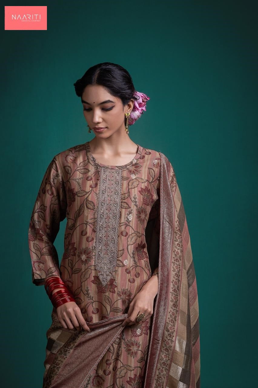 Sarika 147 Naariti Silk Jacquard Pant Style Suits Supplier Ahmedabad