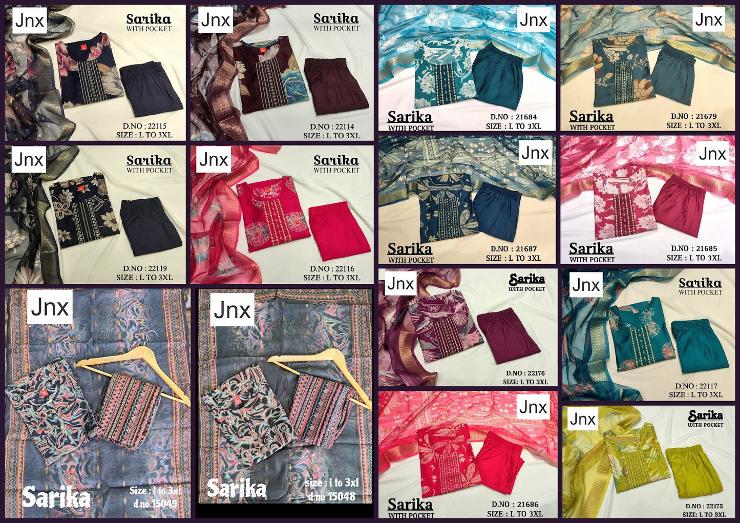 Sarika 1506 Jnx Vertican Readymade Pant Style Suits Wholesale Price