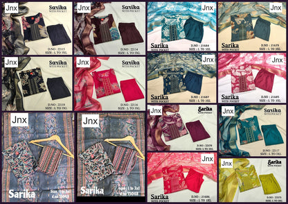 Sarika 1506 Jnx Vertican Readymade Pant Style Suits Wholesale Price
