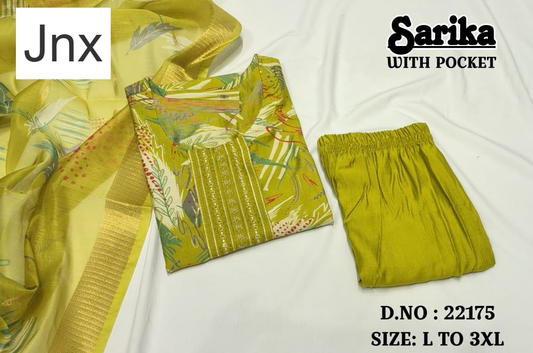 Sarika 1506 Jnx Vertican Readymade Pant Style Suits Wholesale Price