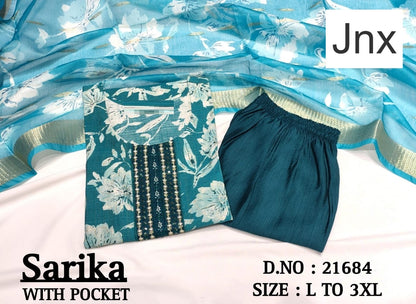 Sarika 1506 Jnx Vertican Readymade Pant Style Suits Wholesale Price