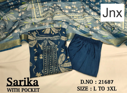 Sarika 1506 Jnx Vertican Readymade Pant Style Suits Wholesale Price