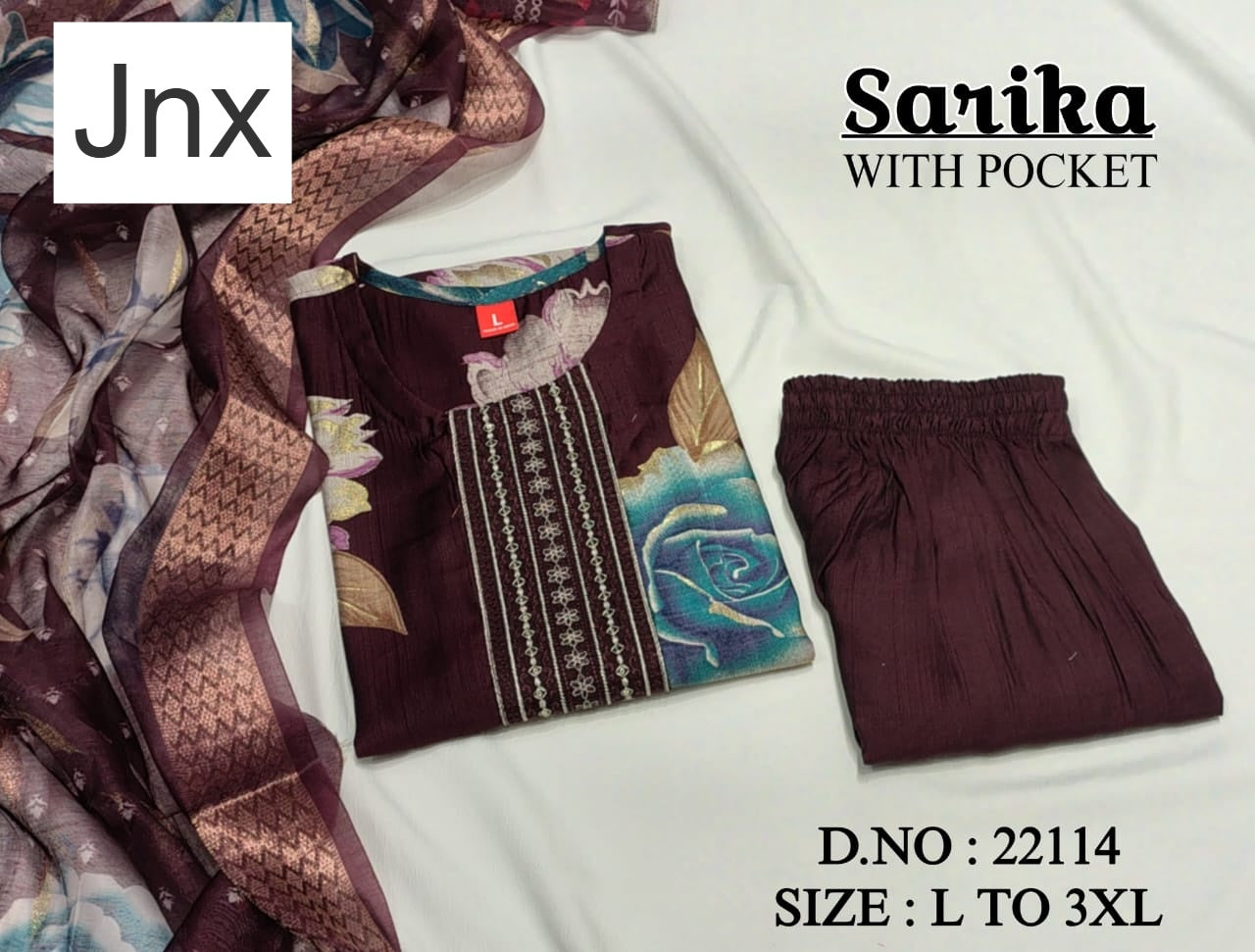 Sarika 1506 Jnx Vertican Readymade Pant Style Suits Wholesale Price