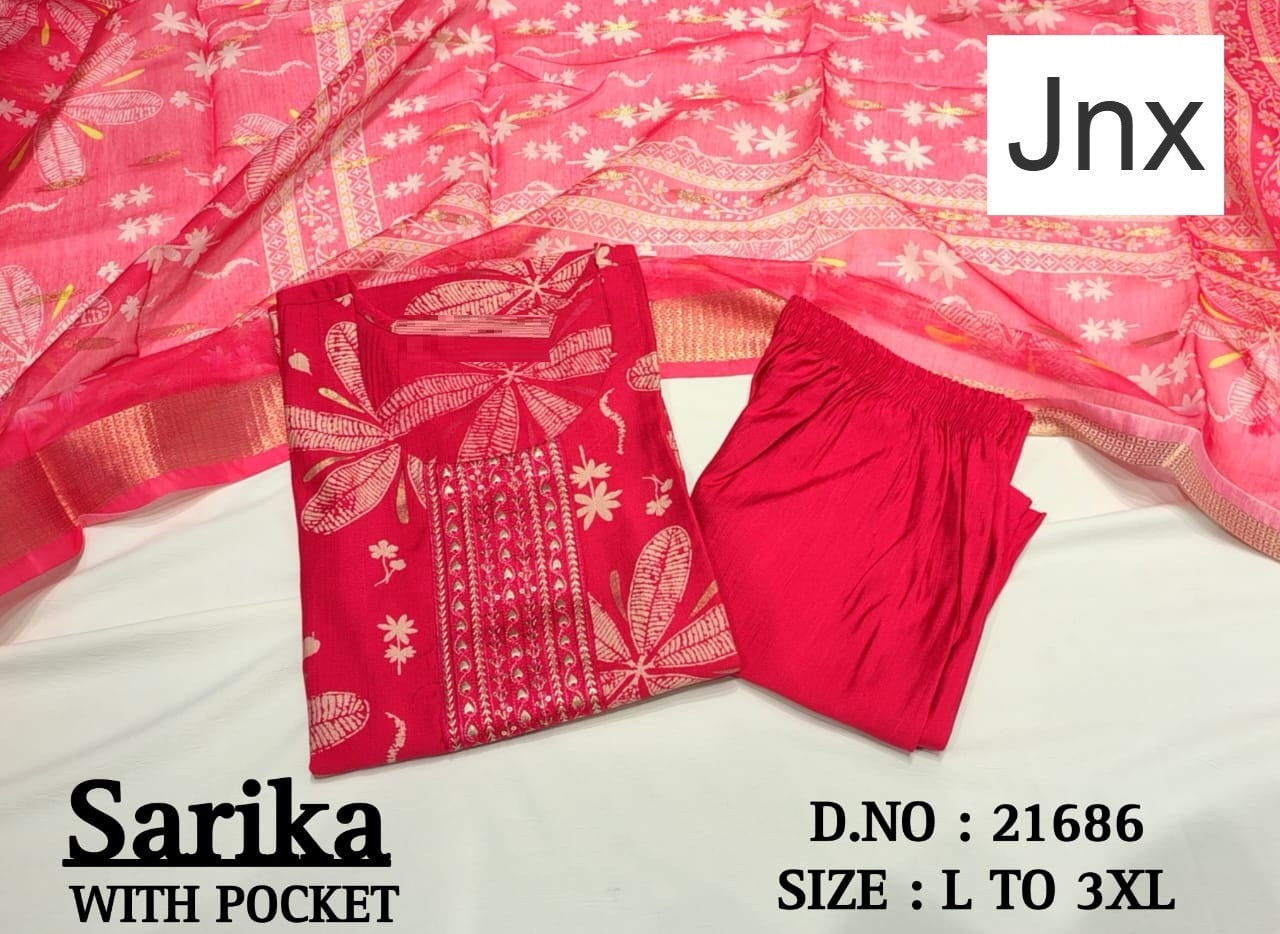 Sarika 1506 Jnx Vertican Readymade Pant Style Suits Wholesale Price