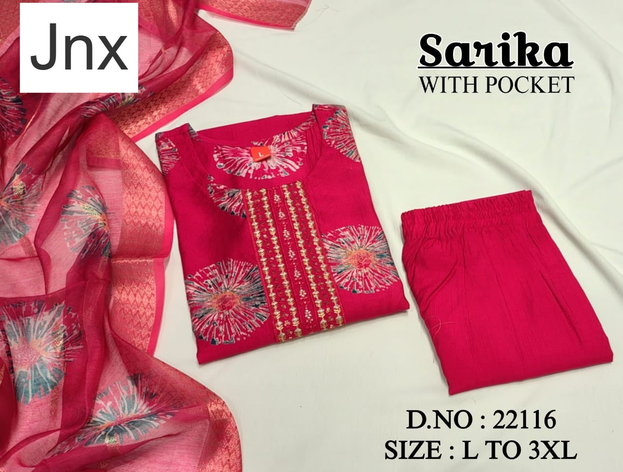 Sarika 1506 Jnx Vertican Readymade Pant Style Suits Wholesale Price