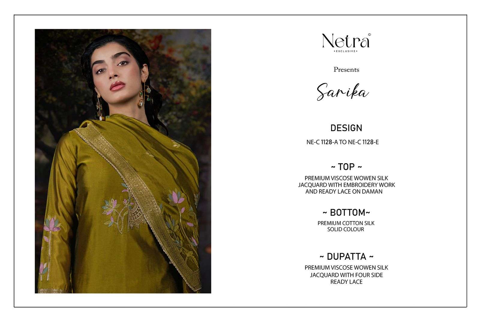 Sarika Netra Premium Viscose Pant Style Suits Wholesaler India