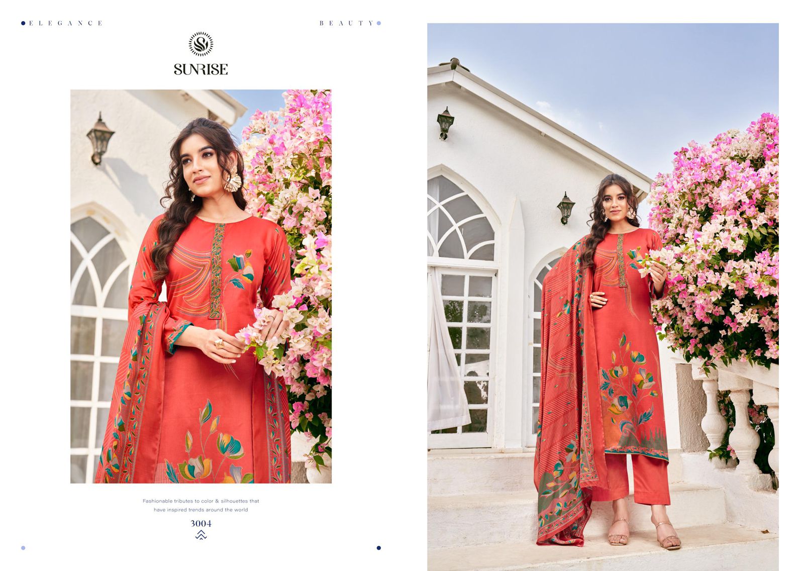 Sarika Sunrise Jam Satin Pant Style Suits Wholesale Price