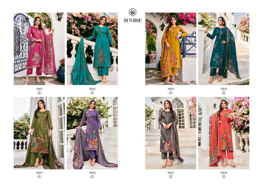 Sarika Sunrise Jam Satin Pant Style Suits Wholesale Price