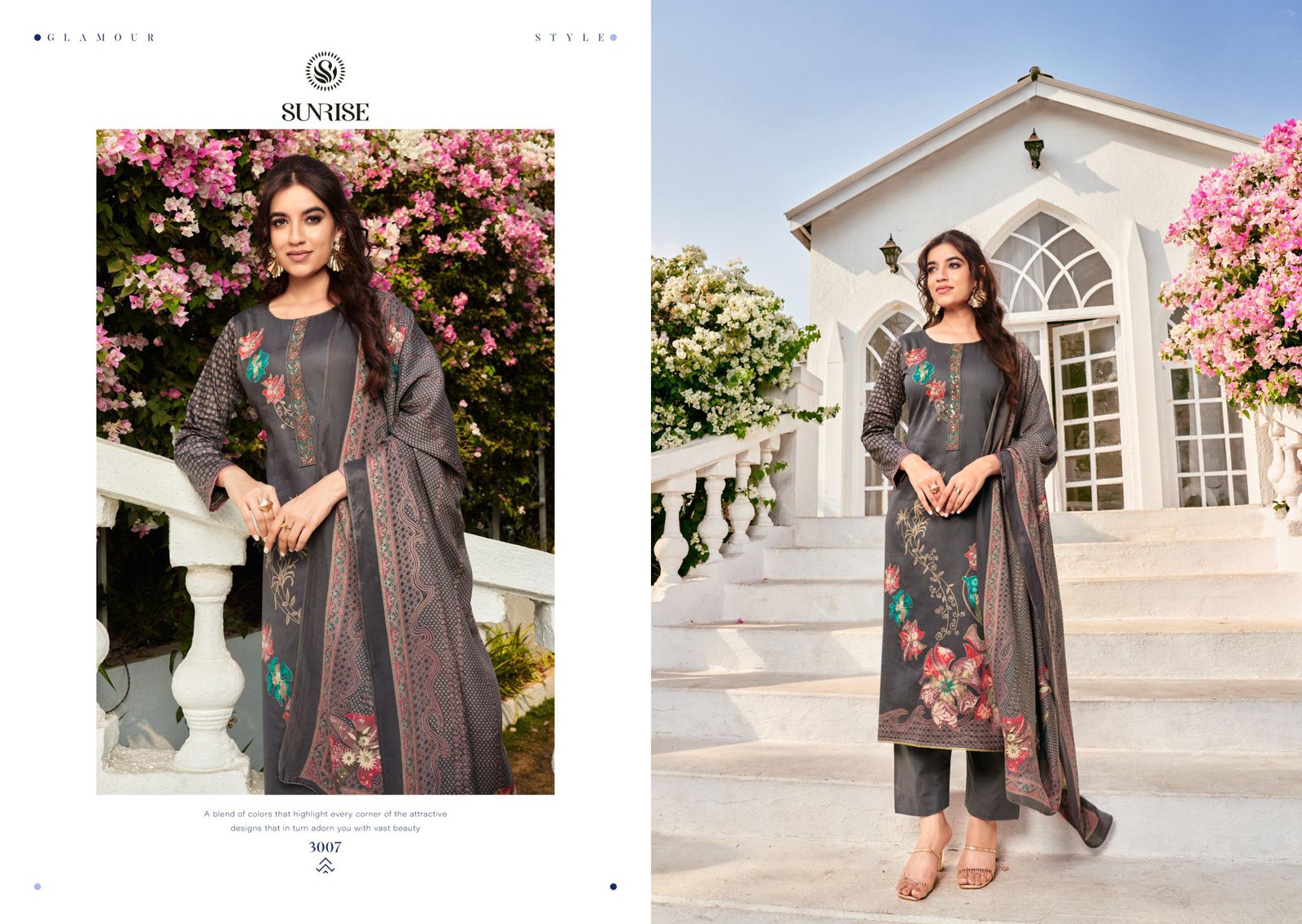 Sarika Sunrise Jam Satin Pant Style Suits Wholesale Price
