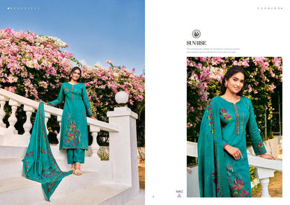 Sarika Sunrise Jam Satin Pant Style Suits Wholesale Price