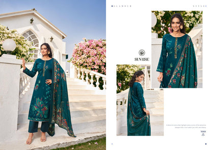 Sarika Sunrise Jam Satin Pant Style Suits Wholesale Price