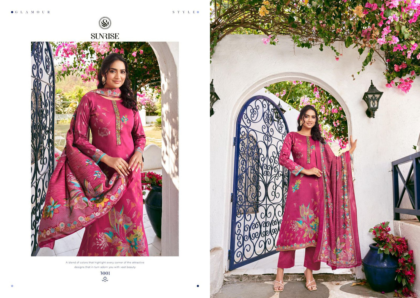 Sarika Sunrise Jam Satin Pant Style Suits Wholesale Price