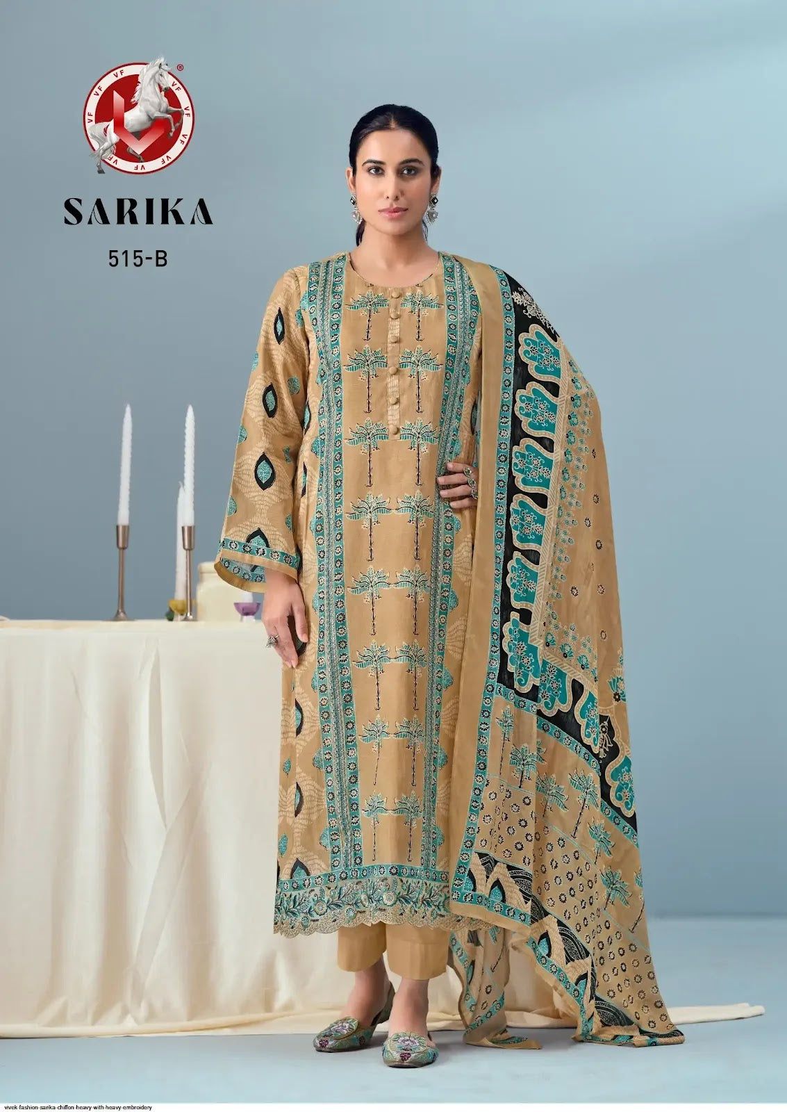 Sarika Vivek Mul Chanderi Pant Style Suits Wholesaler