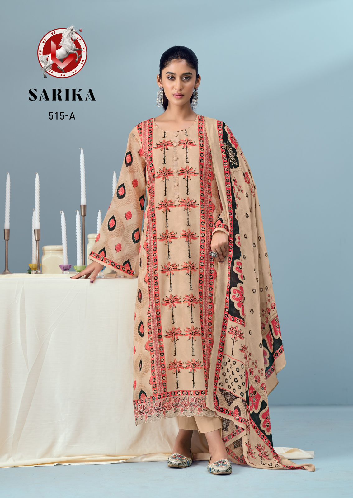 Sarika Vivek Mul Chanderi Pant Style Suits Wholesaler