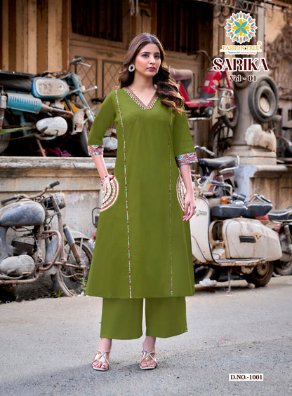 Sarika Vol 1 Passion Tree Cotton Dhabu Kurti Plazzo Set Supplier Ahmedabad