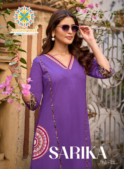 Sarika Vol 1 Passion Tree Cotton Dhabu Kurti Plazzo Set Supplier Ahmedabad