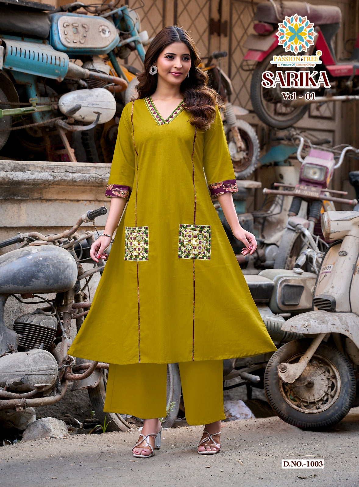 Sarika Vol 1 Passion Tree Cotton Dhabu Kurti Plazzo Set Supplier Ahmedabad