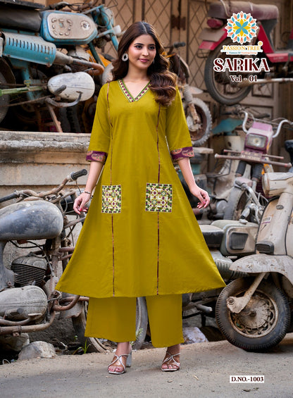 Sarika Vol 1 Passion Tree Cotton Dhabu Kurti Plazzo Set Supplier Ahmedabad