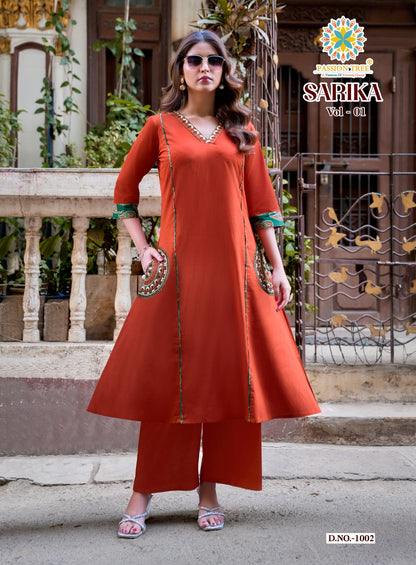 Sarika Vol 1 Passion Tree Cotton Dhabu Kurti Plazzo Set Supplier Ahmedabad