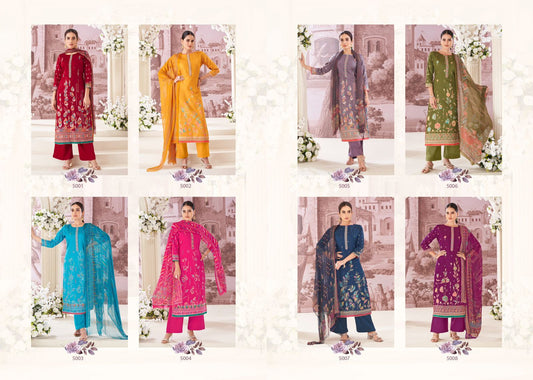 Sarika Vol 5 Salvi Fashion Jam Silk Pant Style Suits Exporter