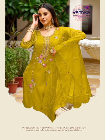 Sarin Vol 1 Radhika Lifestyle Glass Readymade Pant Style Suits Wholesale Rate