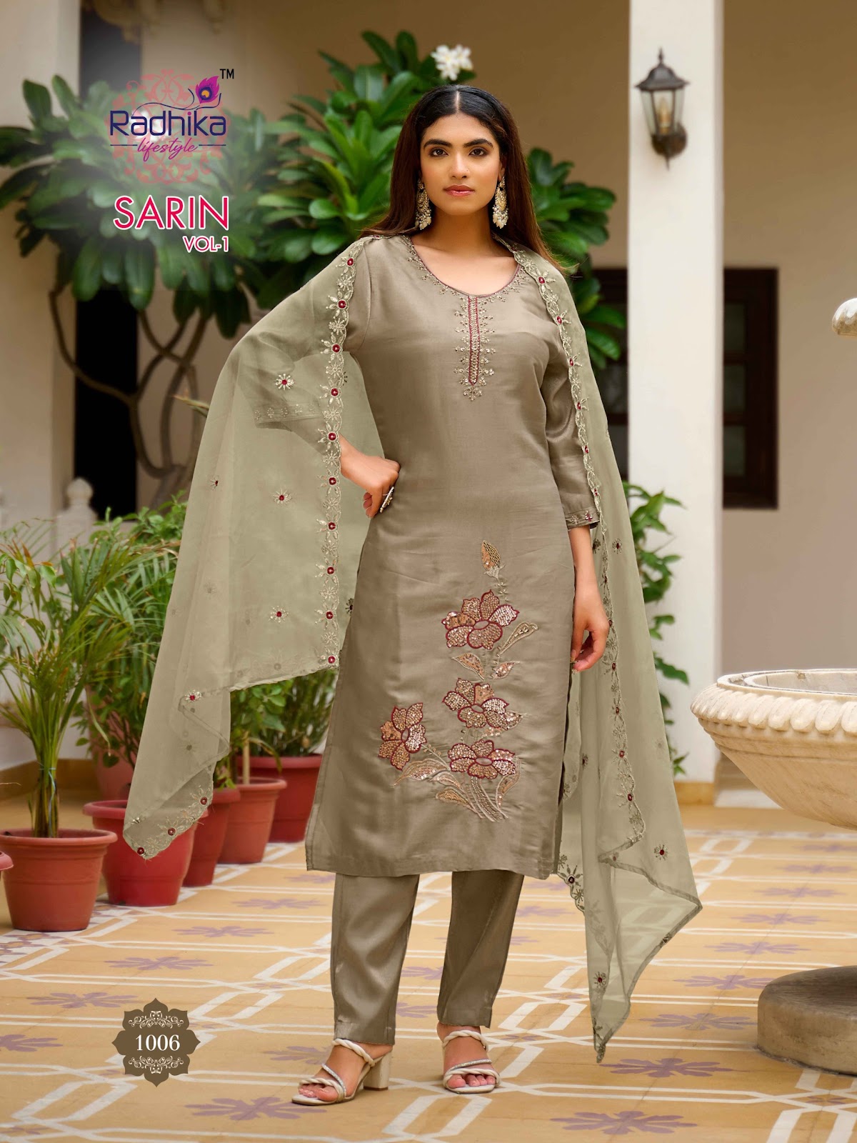 Sarin Vol 1 Radhika Lifestyle Glass Readymade Pant Style Suits Wholesale Rate