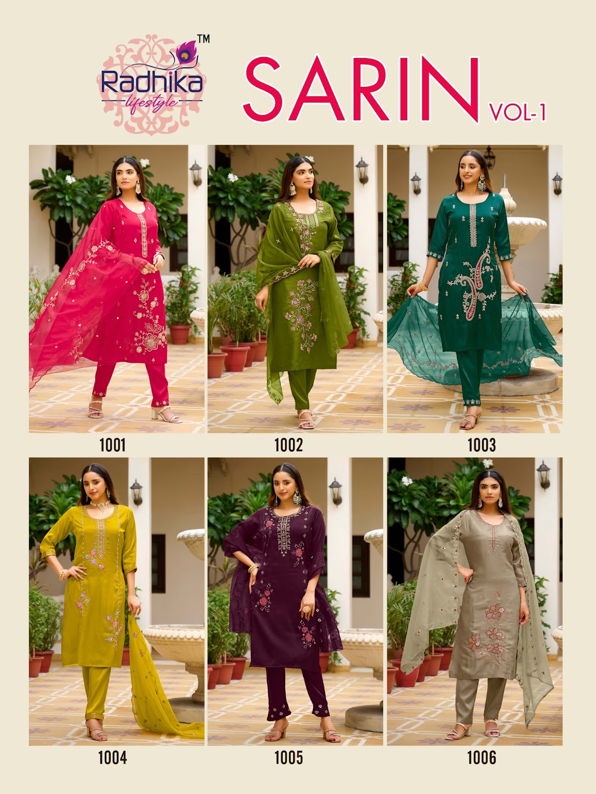 Sarin Vol 1 Radhika Lifestyle Glass Readymade Pant Style Suits Wholesale Rate