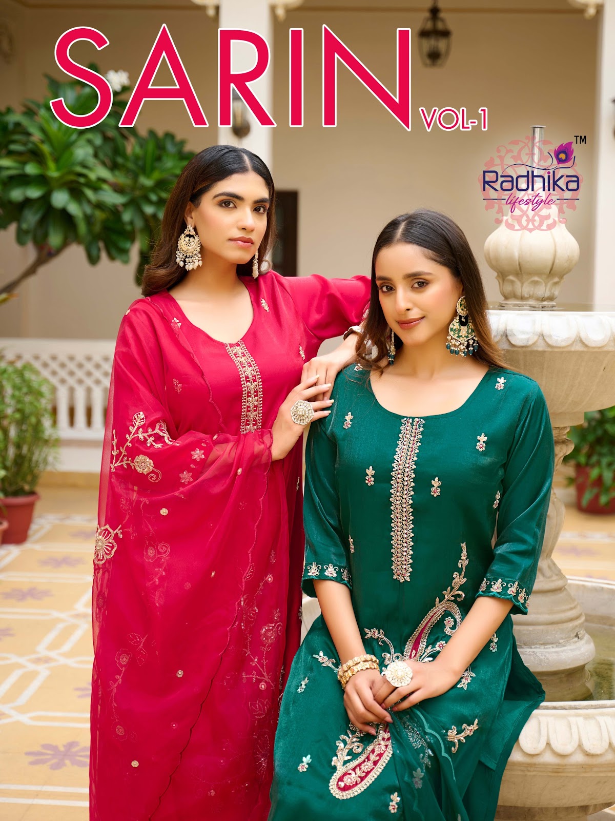 Sarin Vol 1 Radhika Lifestyle Glass Readymade Pant Style Suits Wholesale Rate