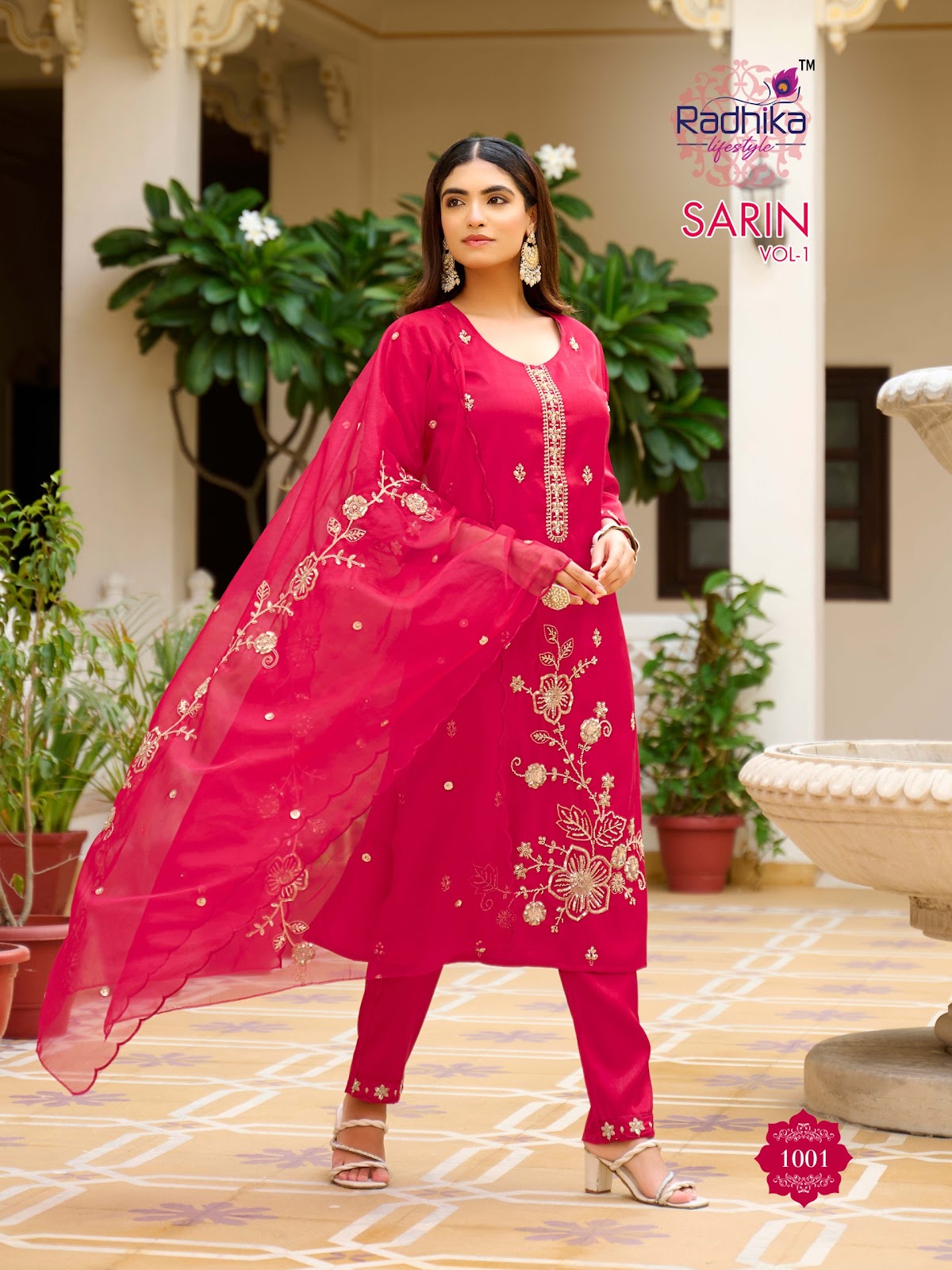 Sarin Vol 1 Radhika Lifestyle Glass Readymade Pant Style Suits Wholesale Rate