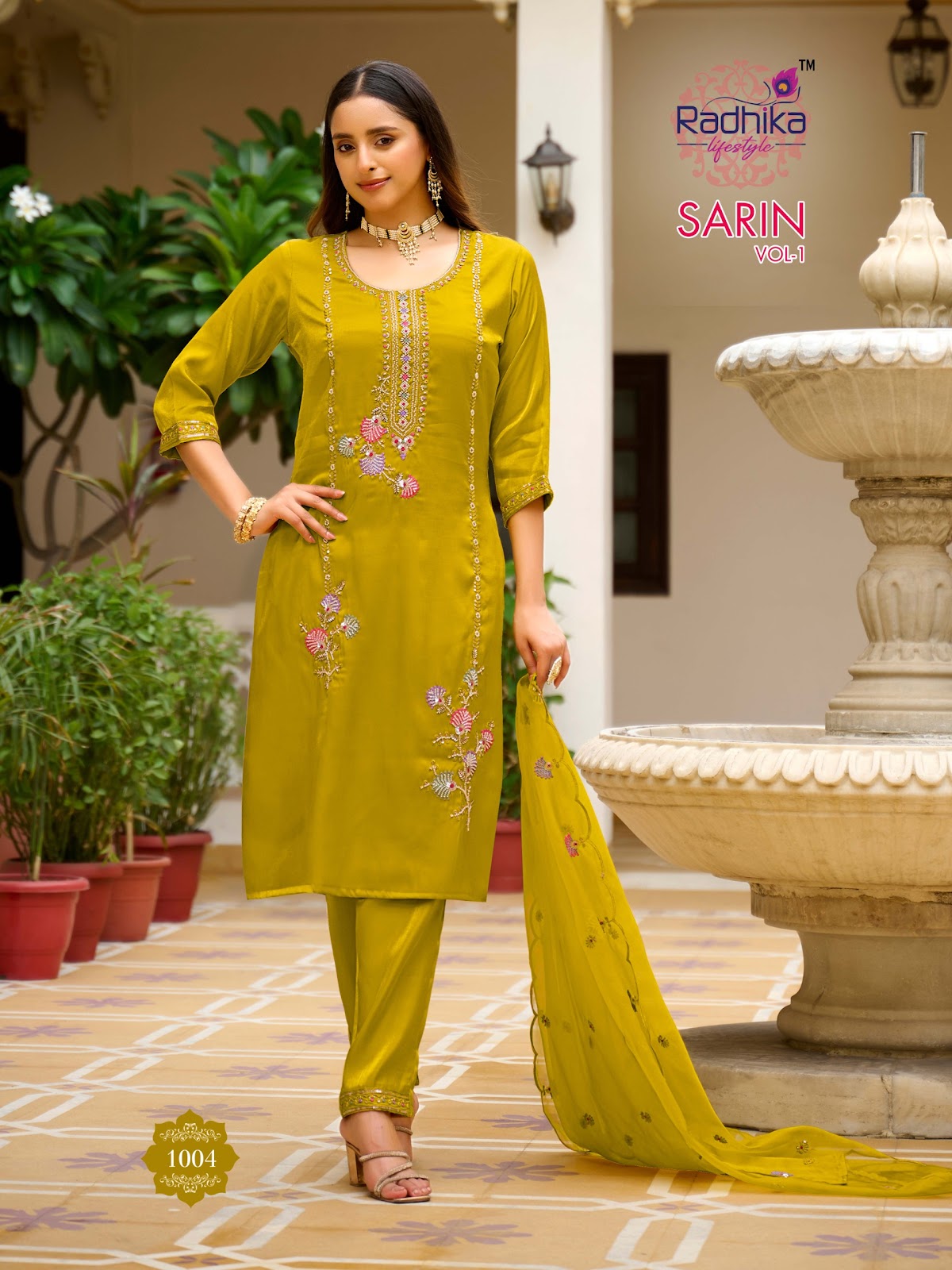 Sarin Vol 1 Radhika Lifestyle Glass Readymade Pant Style Suits Wholesale Rate