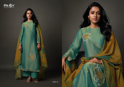 Sarina Omtex Tissue Silk Pant Style Suits Manufacturer Ahmedabad