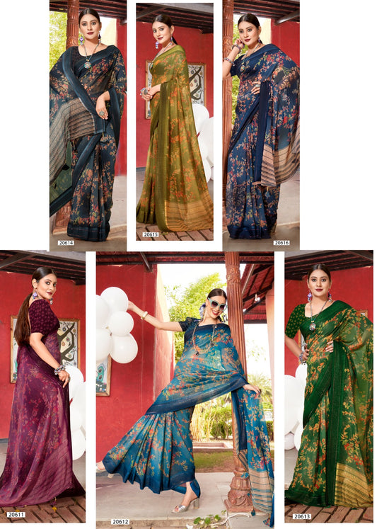 Sariska Vol 5 Vallabhi Prints Simmer Georgette Sarees Exporter Ahmedabad