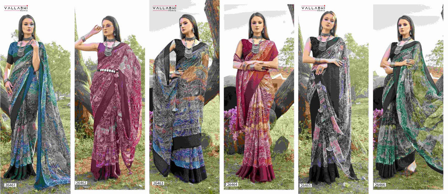 Sariska Vol 7 Vallabhi Prints Georgette Sarees Wholesale Price