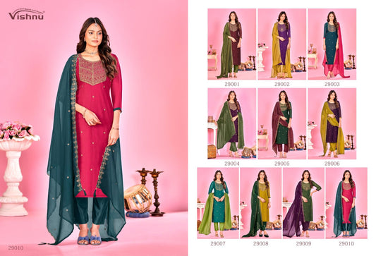 Sarista Vol 2 Vishnu Impex Silk Pant Style Suits Wholesale Price