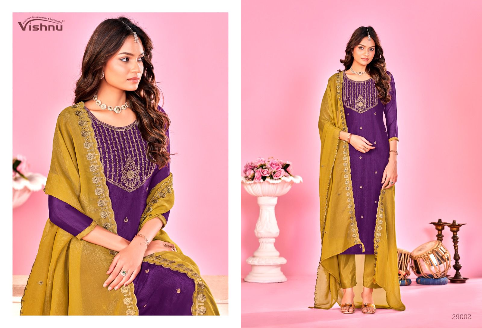 Sarista Vol 2 Vishnu Impex Silk Pant Style Suits Wholesale Price