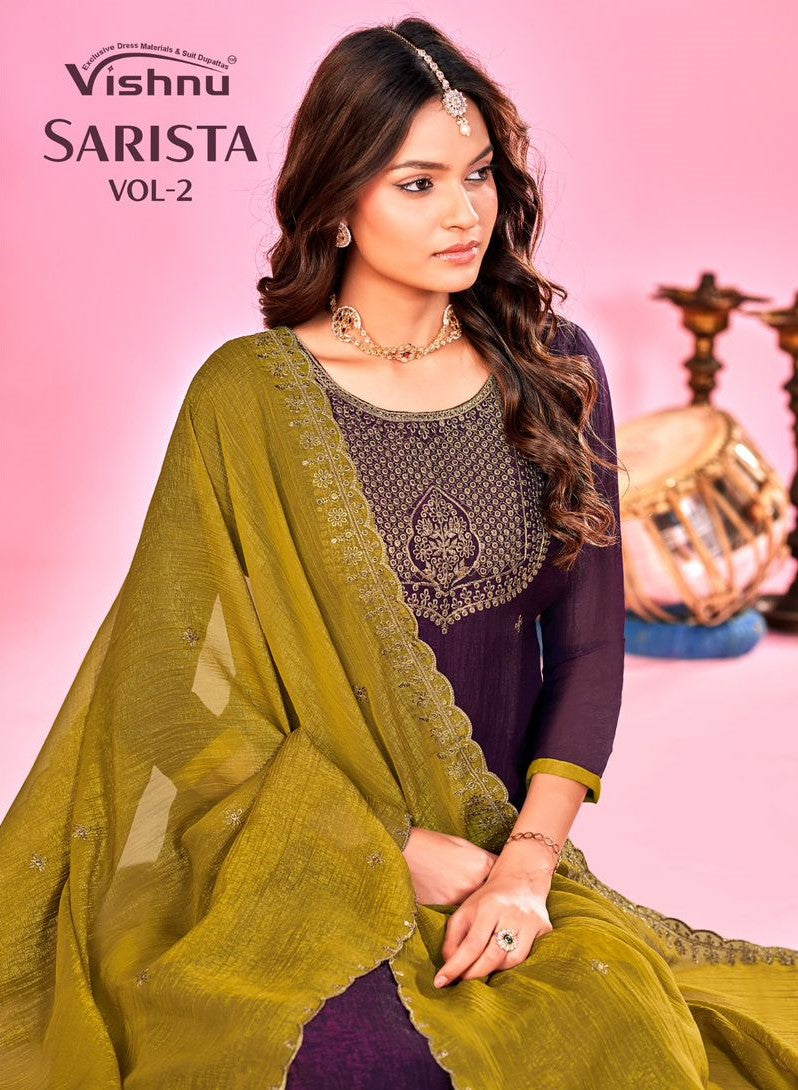 Sarista Vol 2 Vishnu Impex Silk Pant Style Suits Wholesale Price