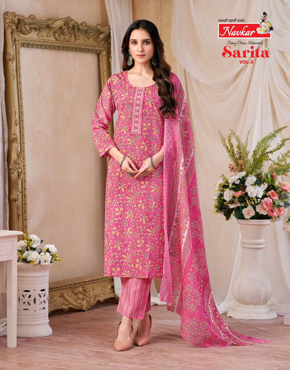 Sarita Vol 2 Navkar Cotton Readymade Pant Style Suits Manufacturer Ahmedabad